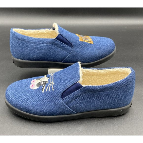 Sam Edelman Flat Denim Shoes Holy Cow Embroidery Blue Color Size 4 - Picture 3 of 10